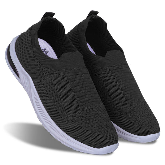 Cordmans Plain SoftWalk – Women’s Black Knit Slip-Ons