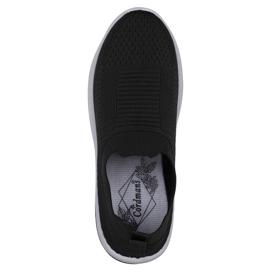 Cordmans Plain SoftWalk – Women’s Black Knit Slip-Ons
