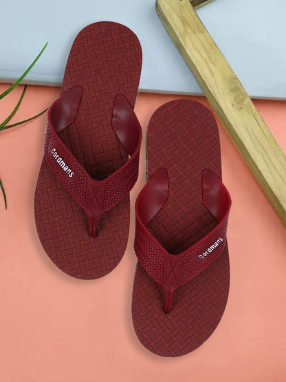 Cordmans Men's charry Red Flip-Flops – Stylish, Strong & Comfortable