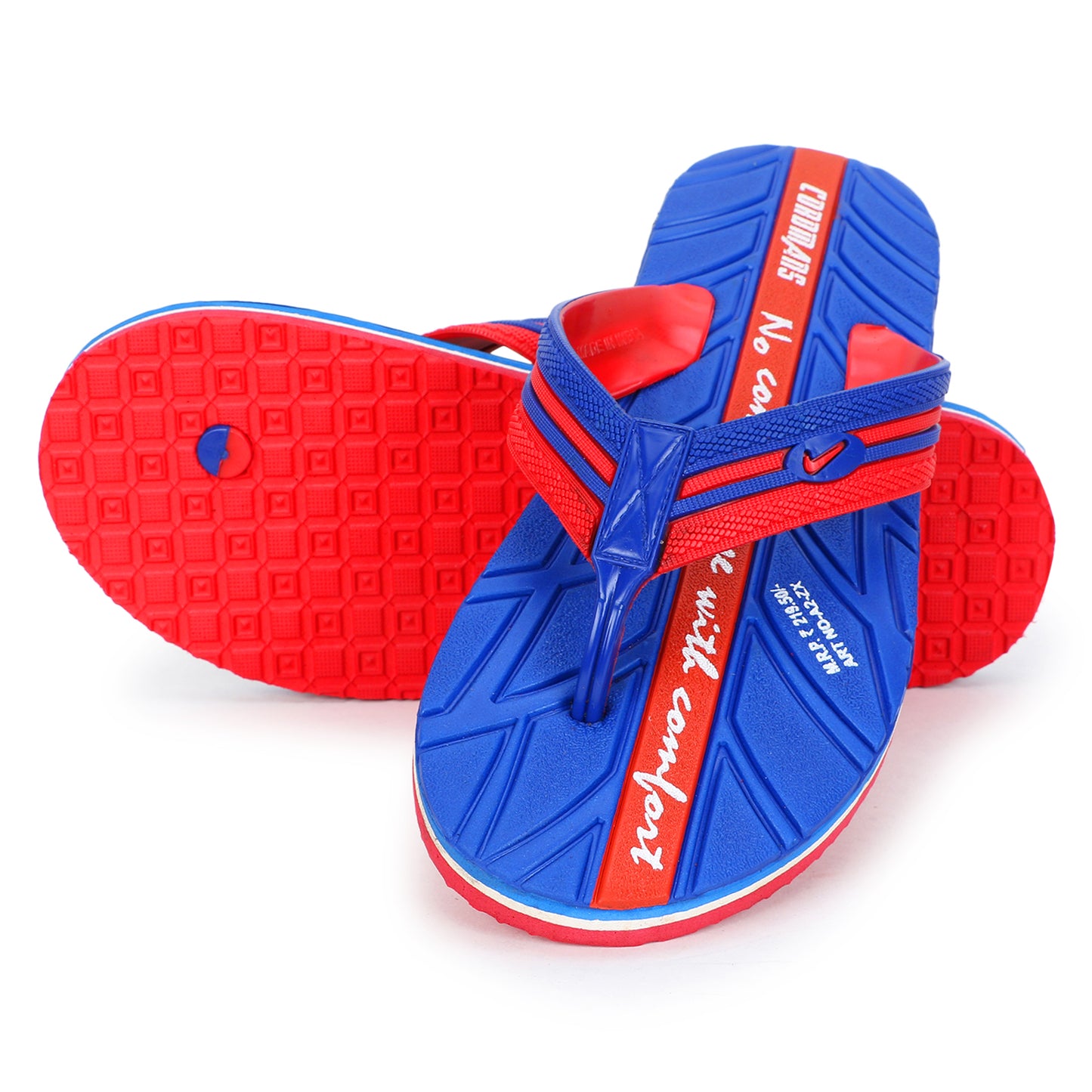 Men’s Blue-Red Flip-Flops – Bold Style, Ultimate Comfort