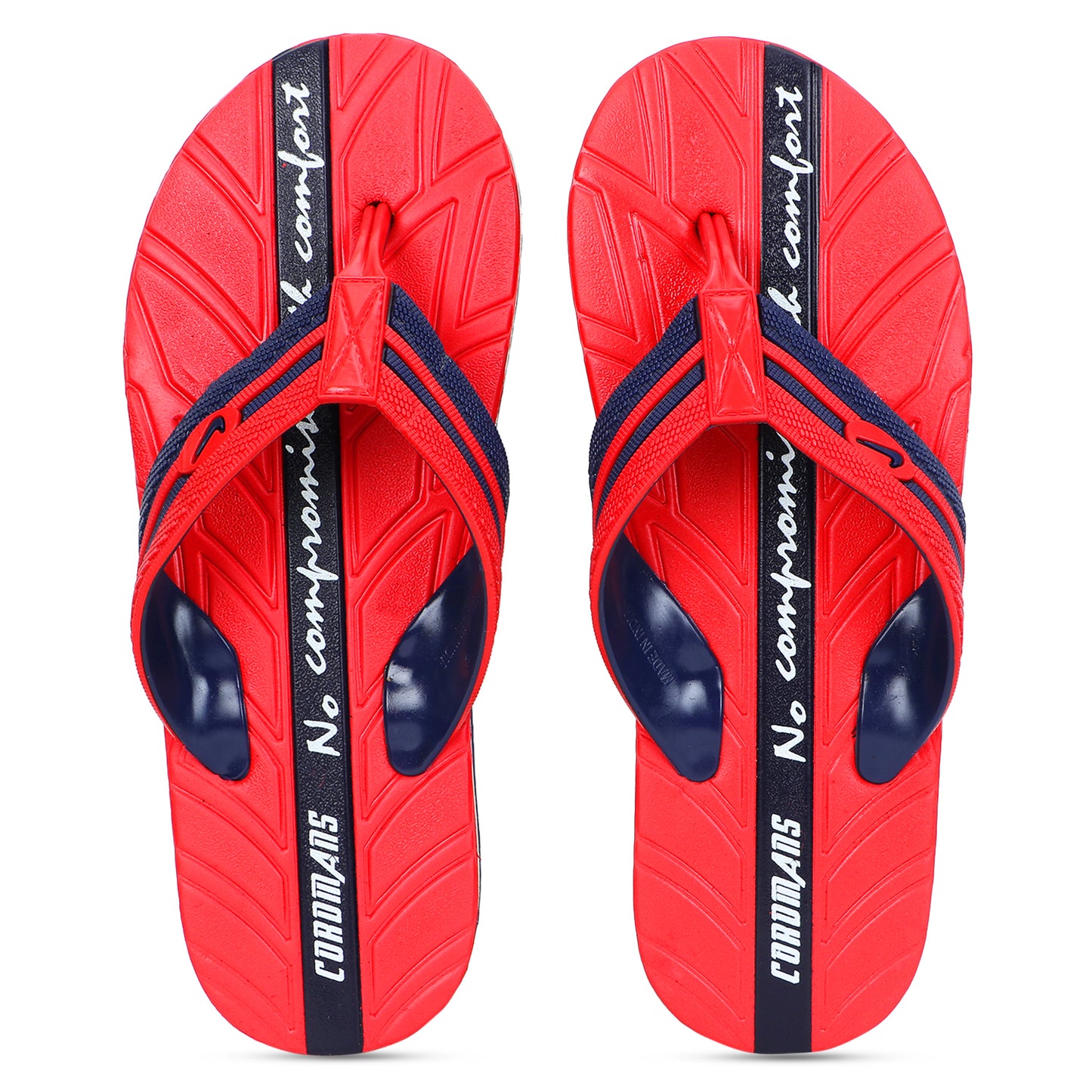 Men’s Stylish Navy-Yellow Flip-Flops – Comfort & Grip