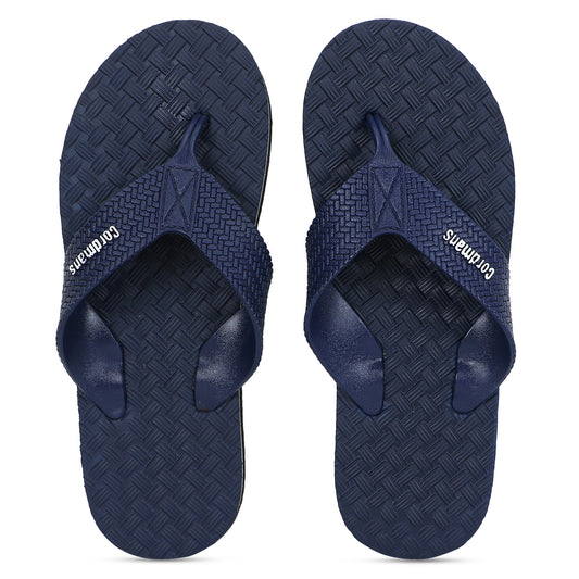 Cordmans Men's Navy Blue Flip-Flops – Premium Comfort & Grip