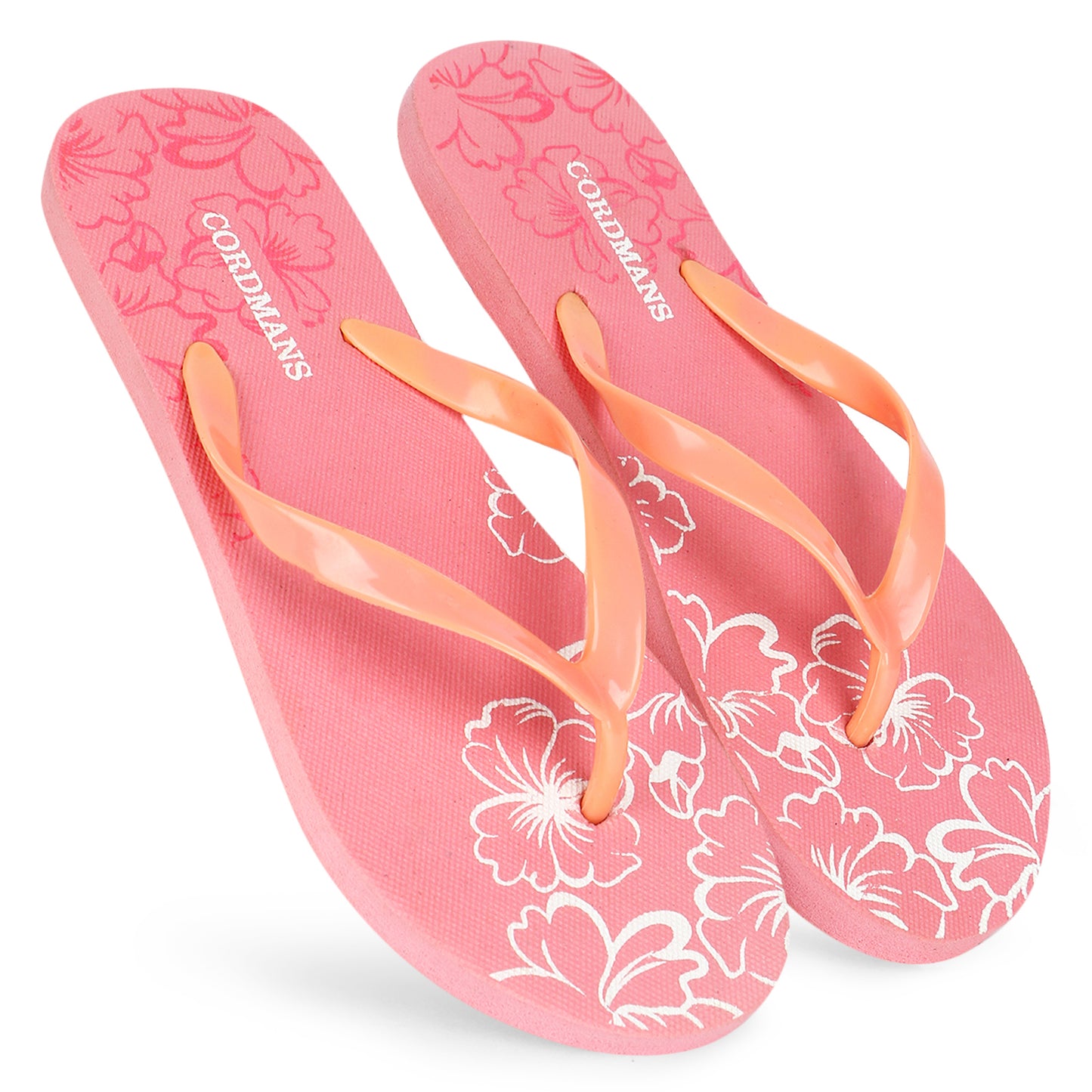 Peach, Navy Blue, Black Combo Floral Print Flip Flops – Comfortable & Trendy Slippers by Cordmans