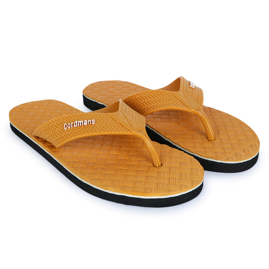 Cordmans Men's Yellow Flip-Flops – Premium Grip & Sleek Style