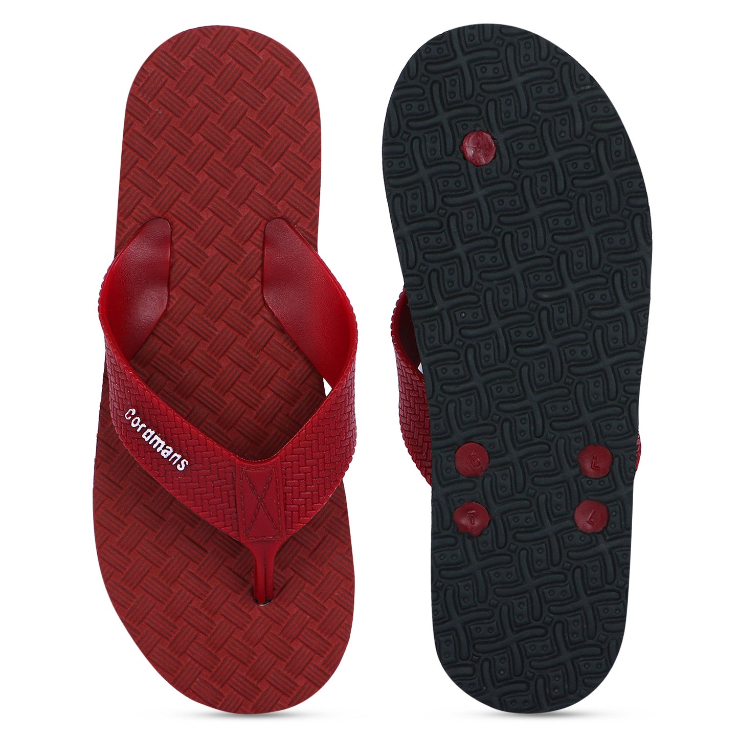 Cordmans Men's charry Red Flip-Flops – Stylish, Strong & Comfortable