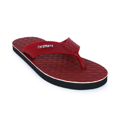 Cordmans Men's charry Red Flip-Flops – Stylish, Strong & Comfortable