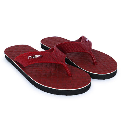 Cordmans Men's charry Red Flip-Flops – Stylish, Strong & Comfortable