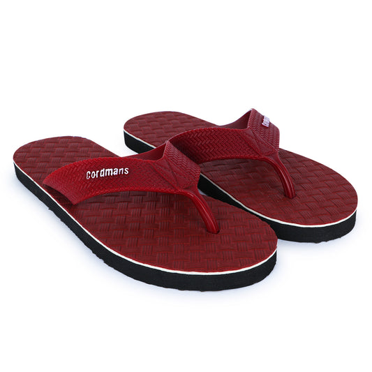 Cordmans Men's charry Red Flip-Flops – Stylish, Strong & Comfortable