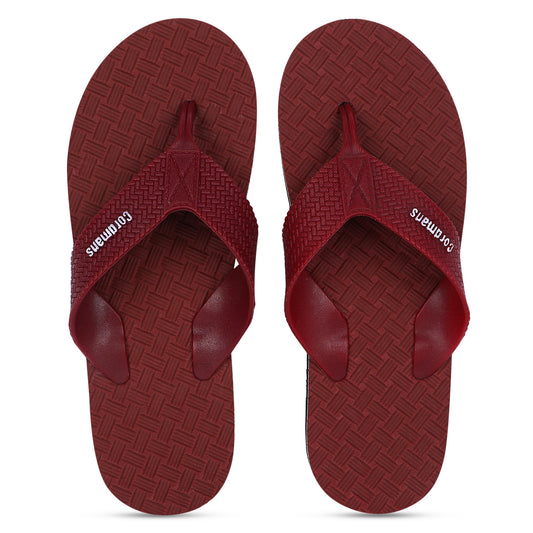Cordmans Men's charry Red Flip-Flops – Stylish, Strong & Comfortable