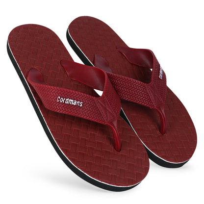 Cordmans Men's charry Red Flip-Flops – Stylish, Strong & Comfortable