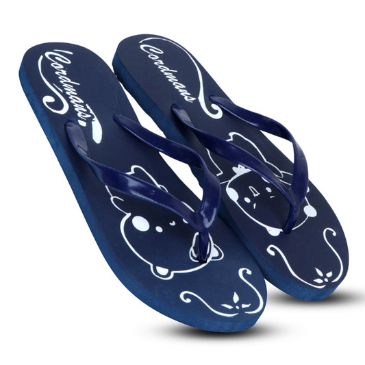 Cordmans Navy Cartoon Slippers – Trendy & Comfortable Flip-Flops for Women