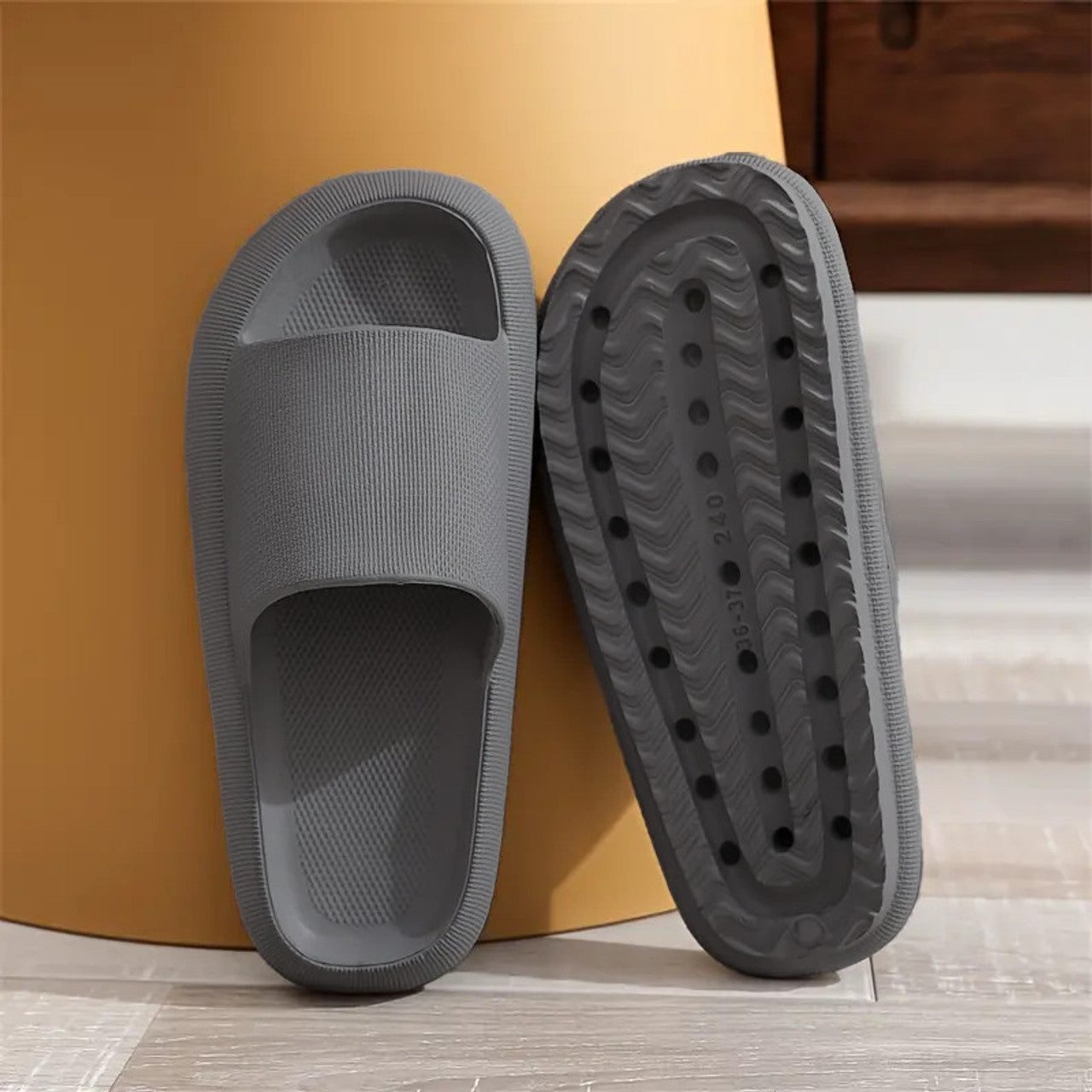 Cordmans CloudStep Slides – Men’s Ultra Soft Grey Slippers