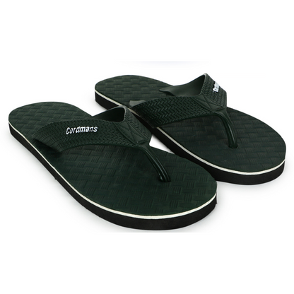 Cordmans Men's Flip-Flops – Pack of 2 (Mustard & Dark Green) Casual Comfort Slippers