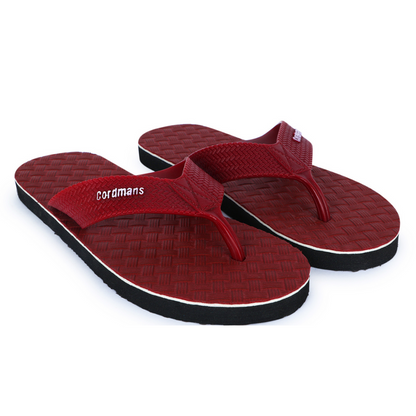 Cordmans Men's Flip-Flops – Pack of 2 (Navy Blue & Maroon) Casual Comfort Slippers