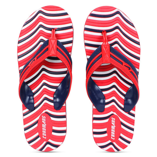 Cordmans WaveFlex – Men's Red & Navy Striped Flip-Flops