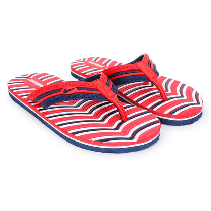 Cordmans WaveFlex – Men's Red & Navy Striped Flip-Flops