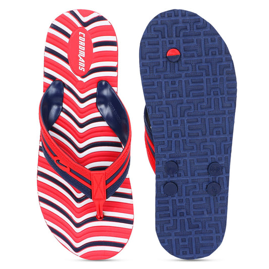Cordmans WaveFlex – Men's Red & Navy Striped Flip-Flops