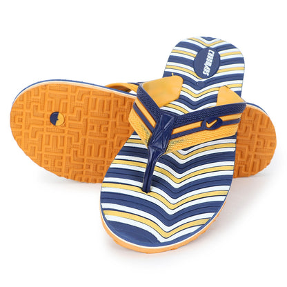 Cordmans WaveFlex – Men's Navy & Yellow Striped Flip-Flops
