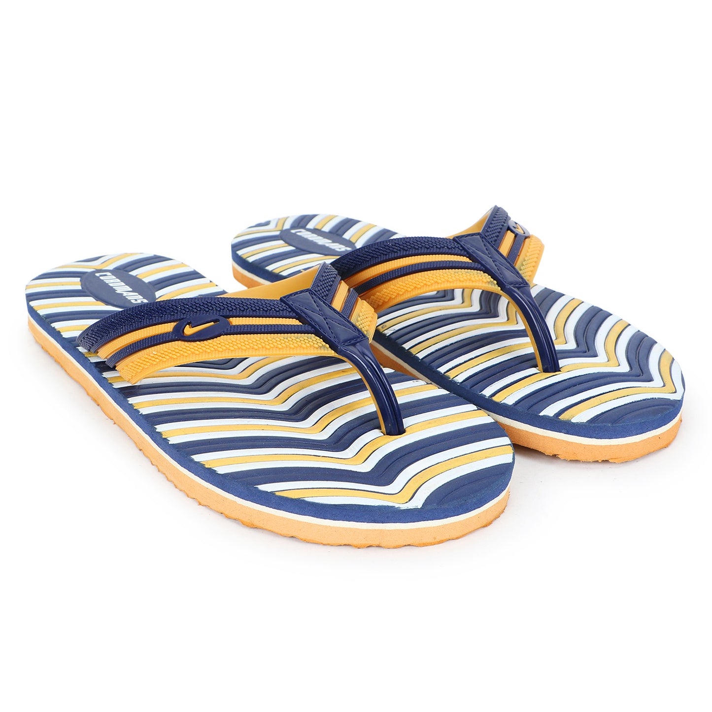 Cordmans WaveFlex – Men's Navy & Yellow Striped Flip-Flops