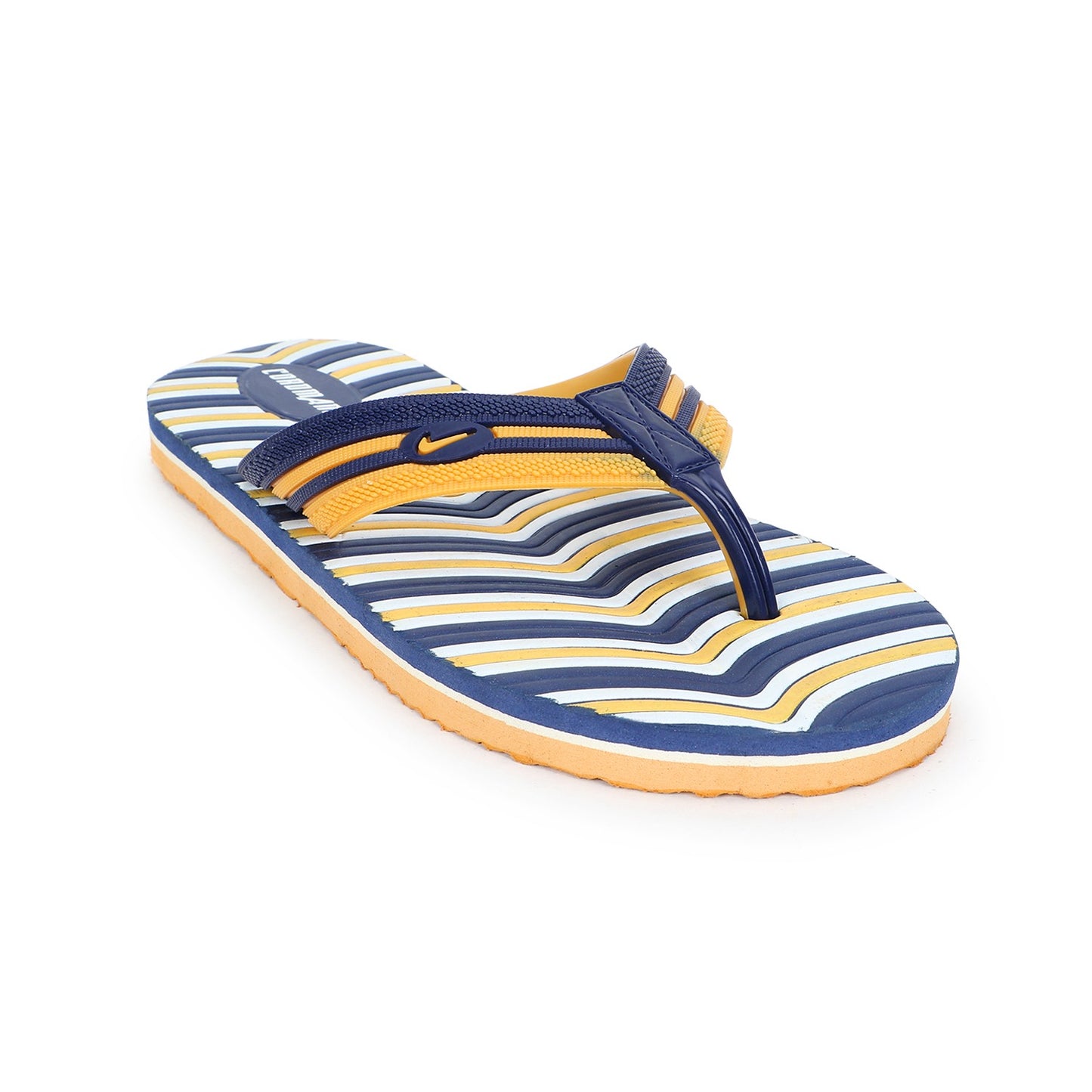 Cordmans WaveFlex – Men's Navy & Yellow Striped Flip-Flops