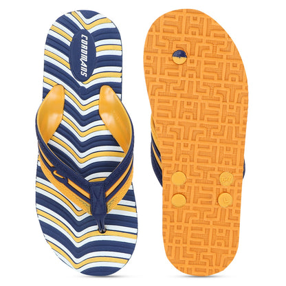 Cordmans WaveFlex – Men's Navy & Yellow Striped Flip-Flops