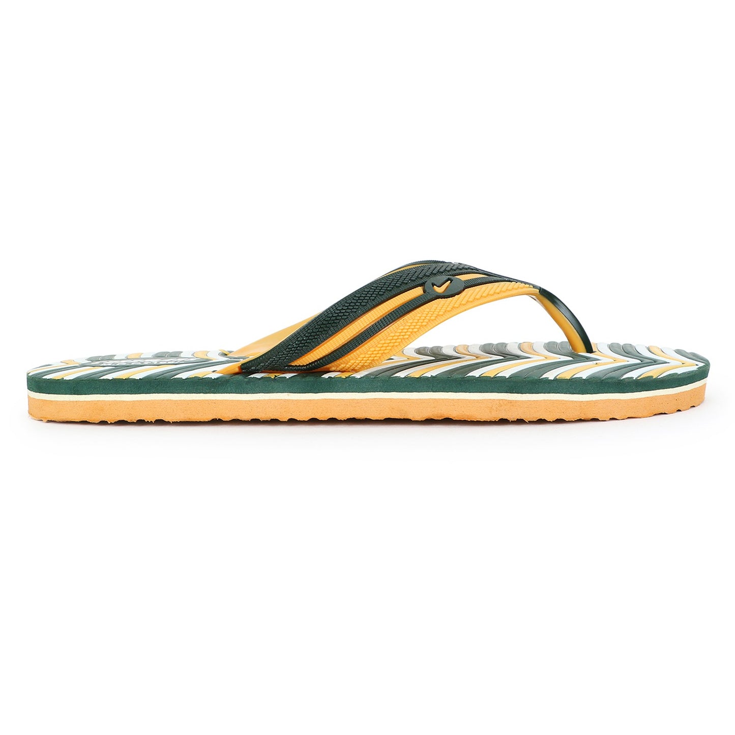 Cordmans WaveFlex – Men's Green & Yellow Striped Flip-Flops