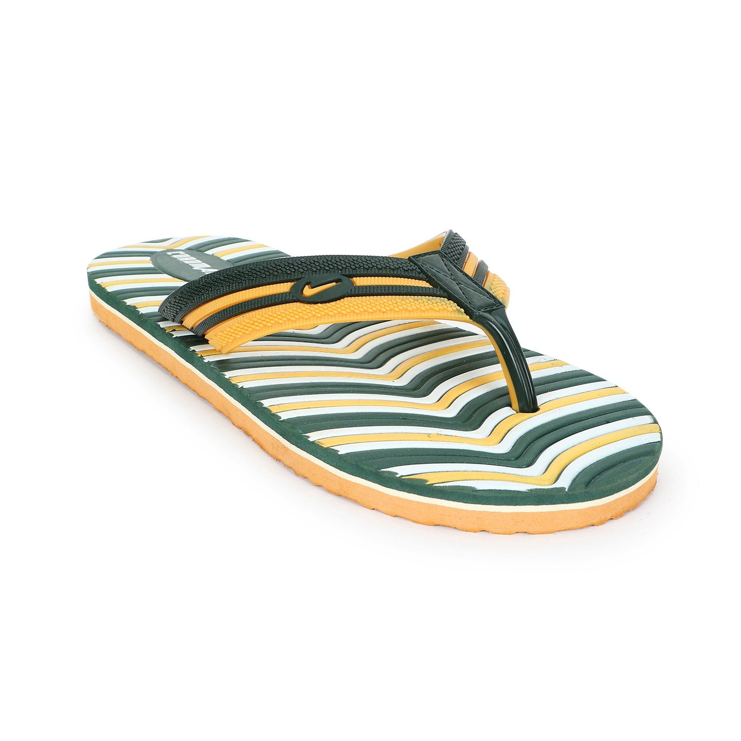 Cordmans WaveFlex – Men's Green & Yellow Striped Flip-Flops