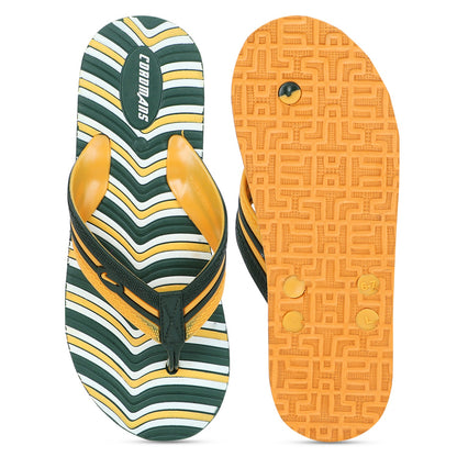 Cordmans WaveFlex – Men's Green & Yellow Striped Flip-Flops