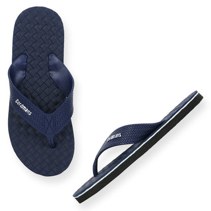 Cordmans Men's Navy Blue Flip-Flops – Premium Comfort & Grip